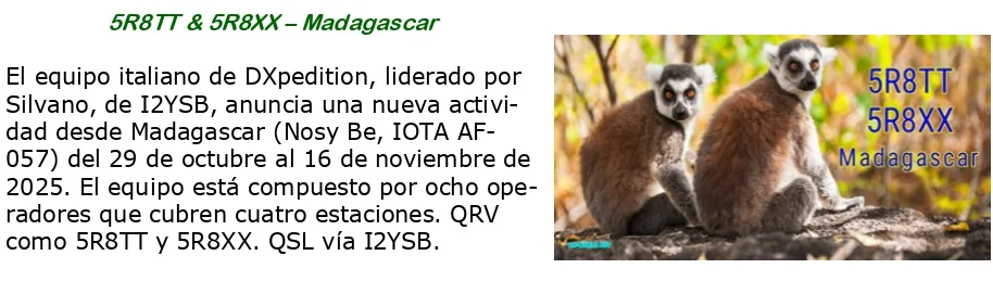 Expediciones DX Otoño 2025