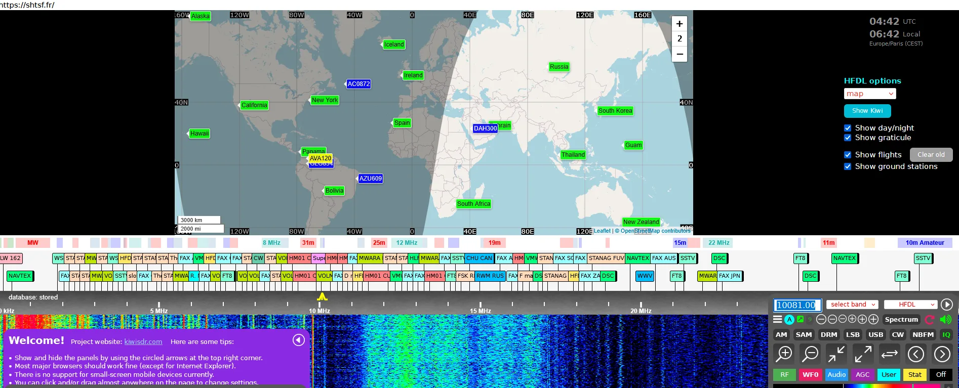 Radioescucha aeronáutica . Decodificando señales HFDL Squitter (Aircraft comms station)